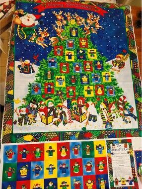 SSI Fabric Christmas Advent Calendar Panel Snowmen Santa L Cheri Strole29" x 43"